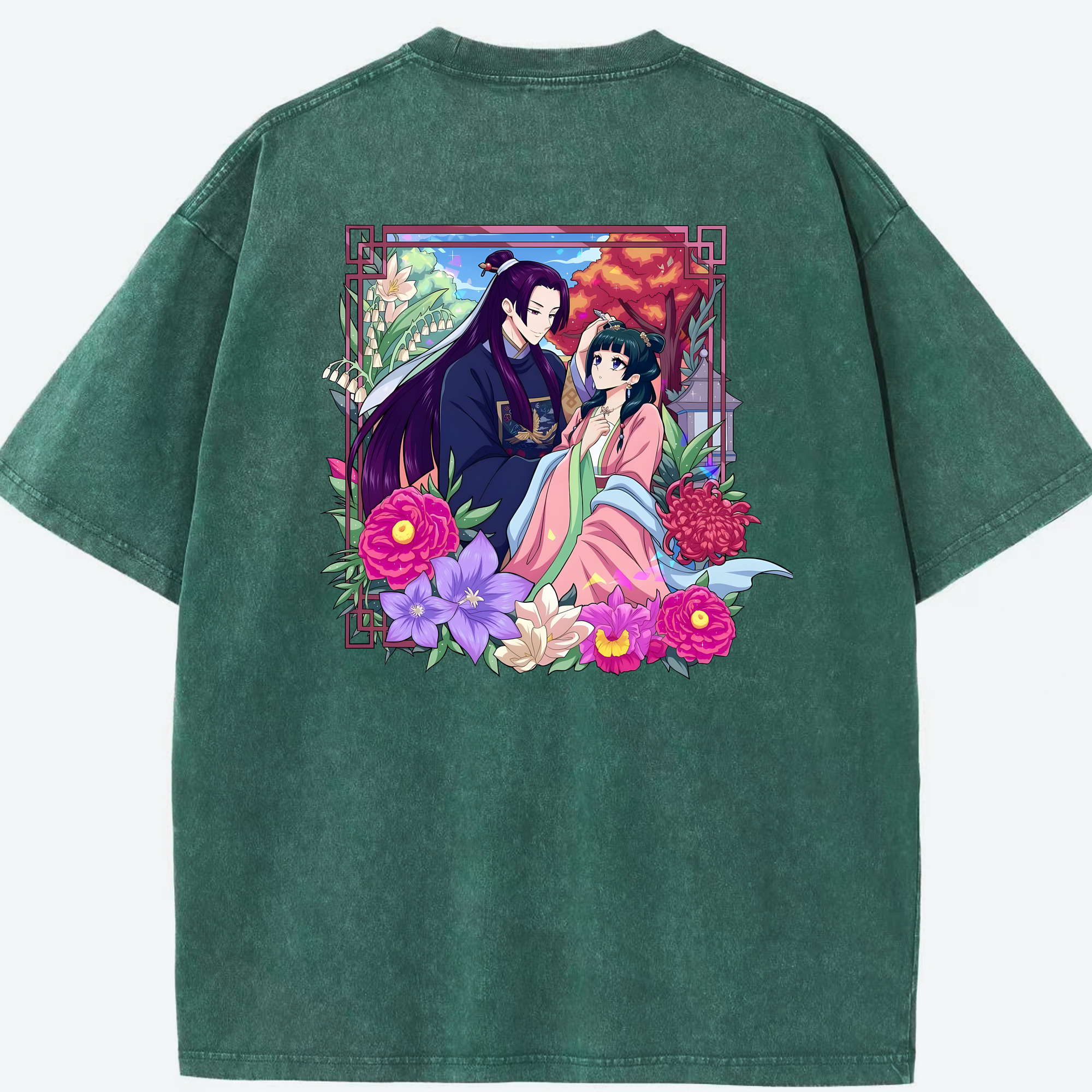 （画像用） 薬屋のひとりごと The Apothecary Diaries 綿100% ヴィンテージ風 半袖Tシャツ（背面プリント）